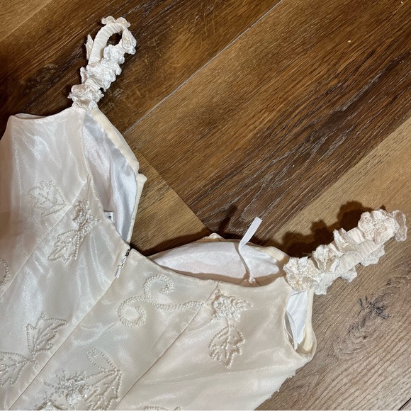 Vintage 100% Silk Beaded Dress Vintage Wedding Dress Vintage Beaded Dress Fairy - Picture 14 of 17